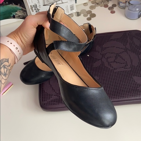 Black Wrap ankle flats, ballet slipper style - Picture 4 of 4